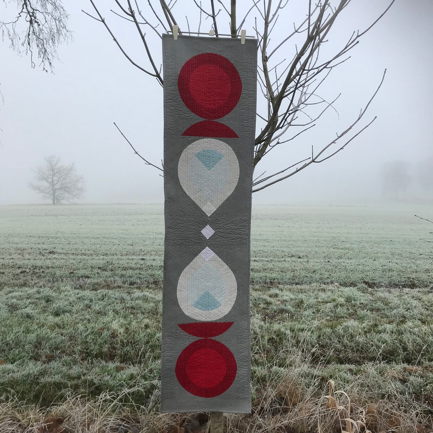 Table runner against a field.