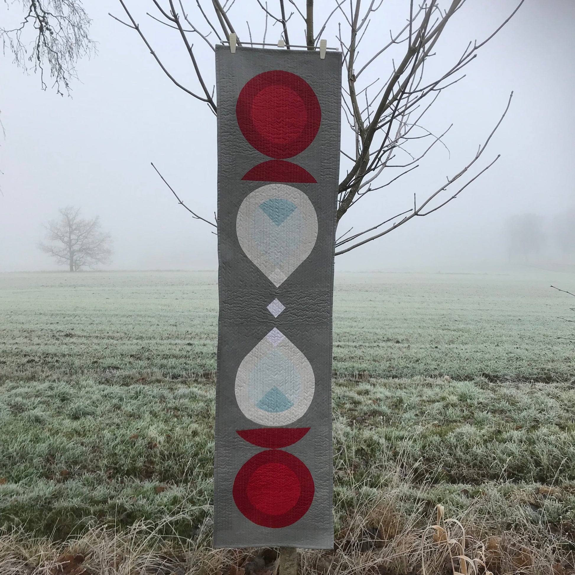 Table runner against a field.