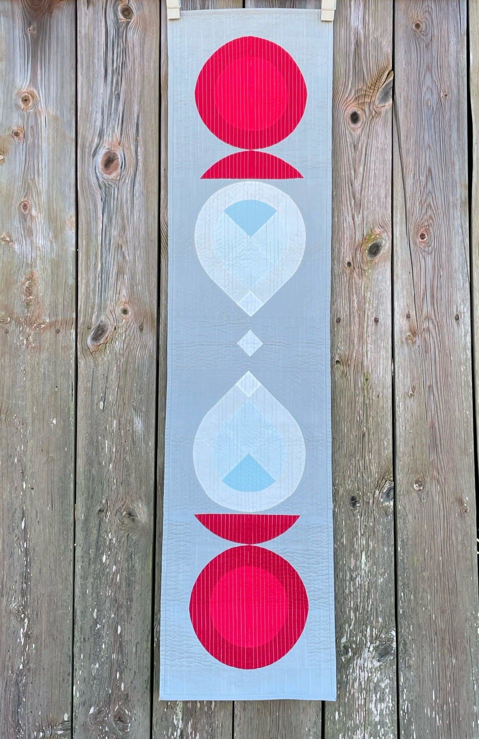 Traditional candle holder with light shining. Table runner.