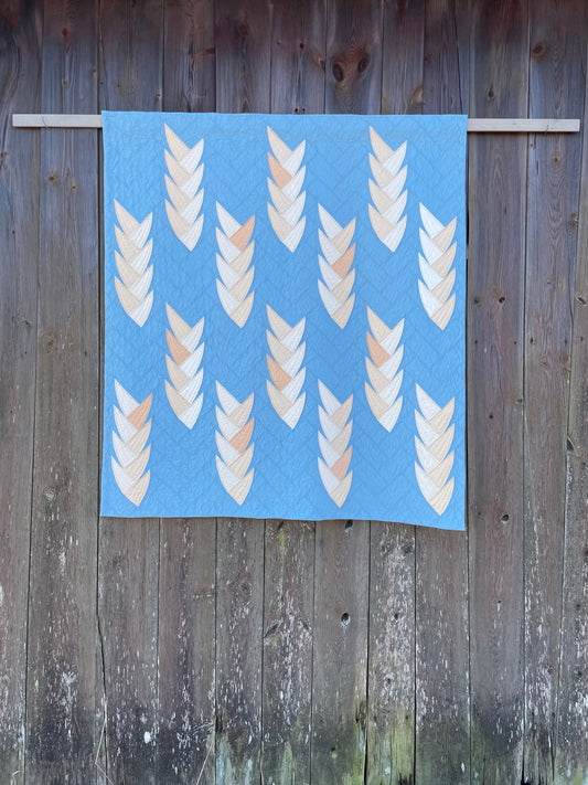 Quilt against barn