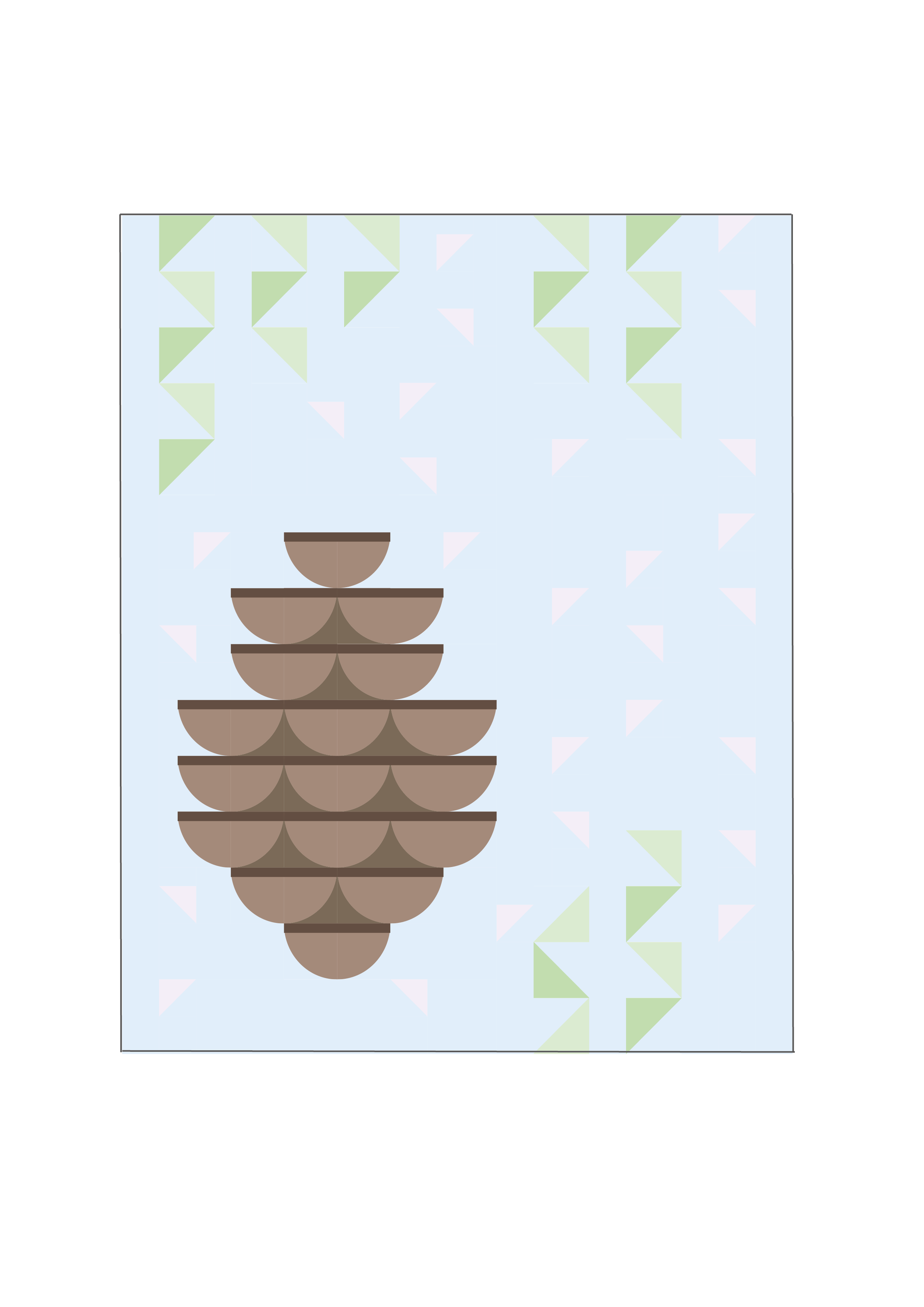 Drawing of pine cone quilt