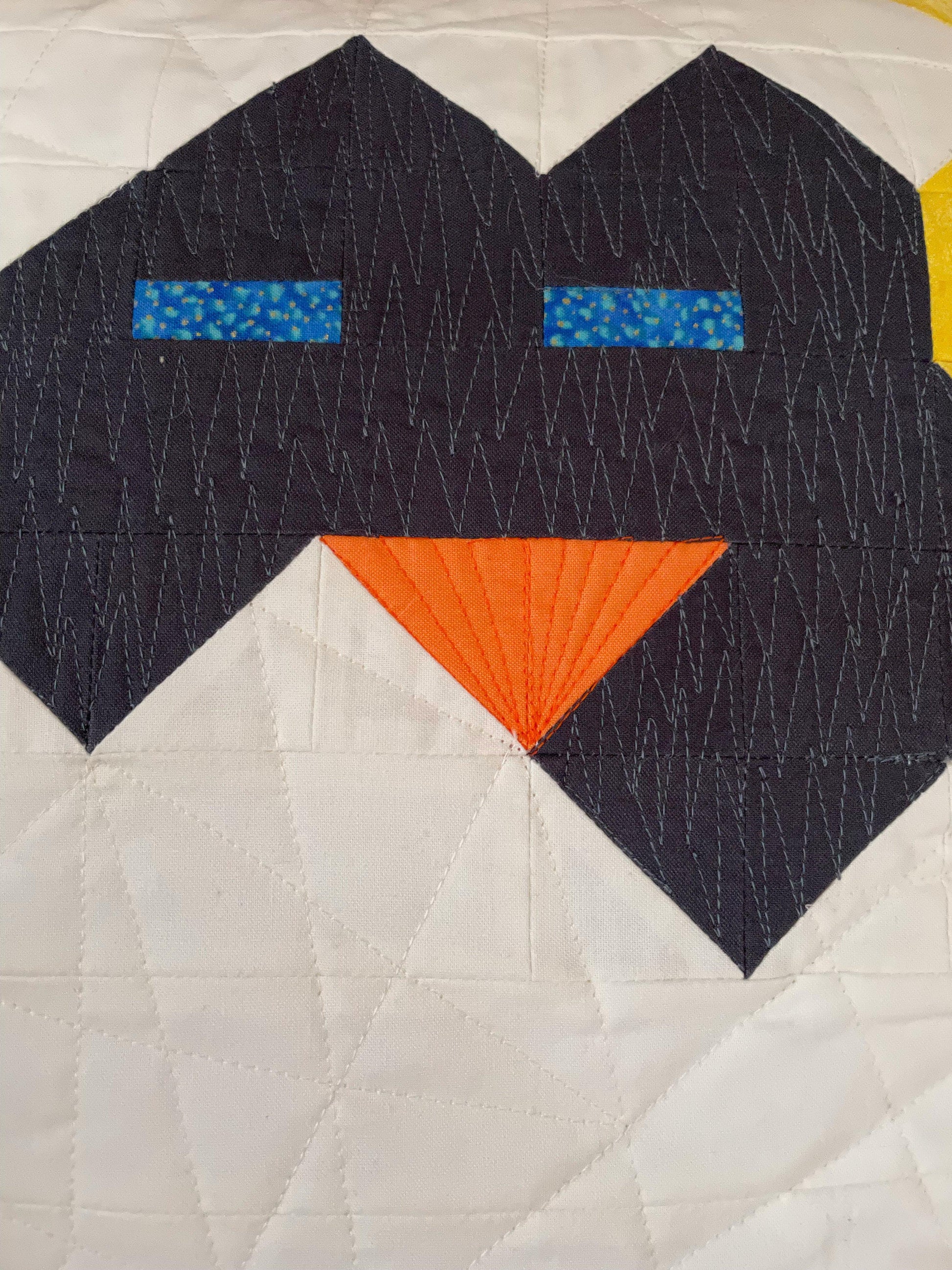 Close up on the quilting.