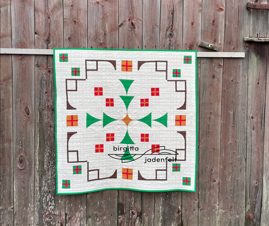 Christmas cloth against old vintage barn.